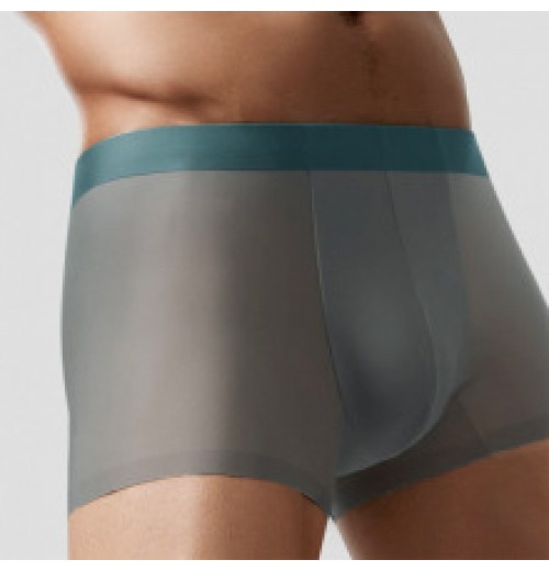 Mou Jiao same style spring and summer seamless men's ice silk underwear breathable antibacterial crotch men's raw four-square boxer briefs underwear head Mou Jiao same style spring and summer seamless men's ice silk underwear breathable antibacterial crotch men's raw four-square boxer briefs underwear head