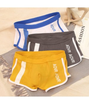 Men's soft, pure cotton, lettered men's boxer briefs, teenagers' mid-waisted, trendy, new boxer briefs