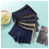 Pure cotton men's underwear wholesale large size personality mid-waist waistband breathable loose solid color new cotton boxer briefs
