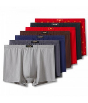 High waist men's boxer briefs pure cotton 300 catties fat man breathable large size plus fat pants dad underwear