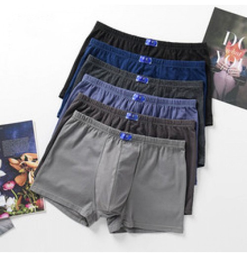 Pure cotton men's underwear wholesale large size personality mid-waist waistband breathable loose solid color new cotton boxer briefs Pure cotton men's underwear wholesale large size personality mid-waist waistband breathable loose solid color new cotton boxer briefs